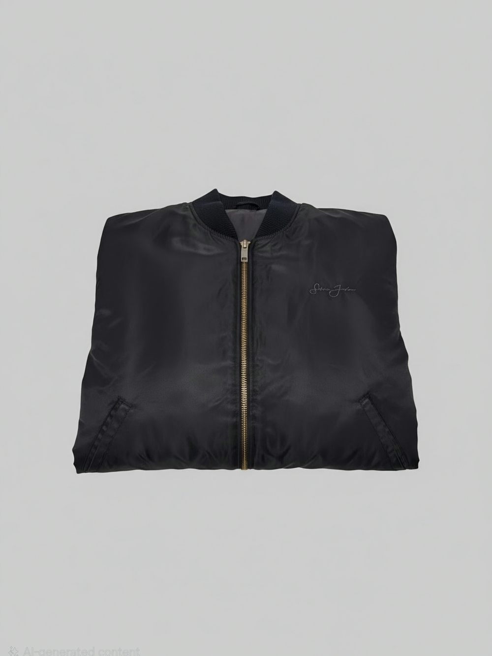 Sean John Black Bomber Jacket with Front Zip